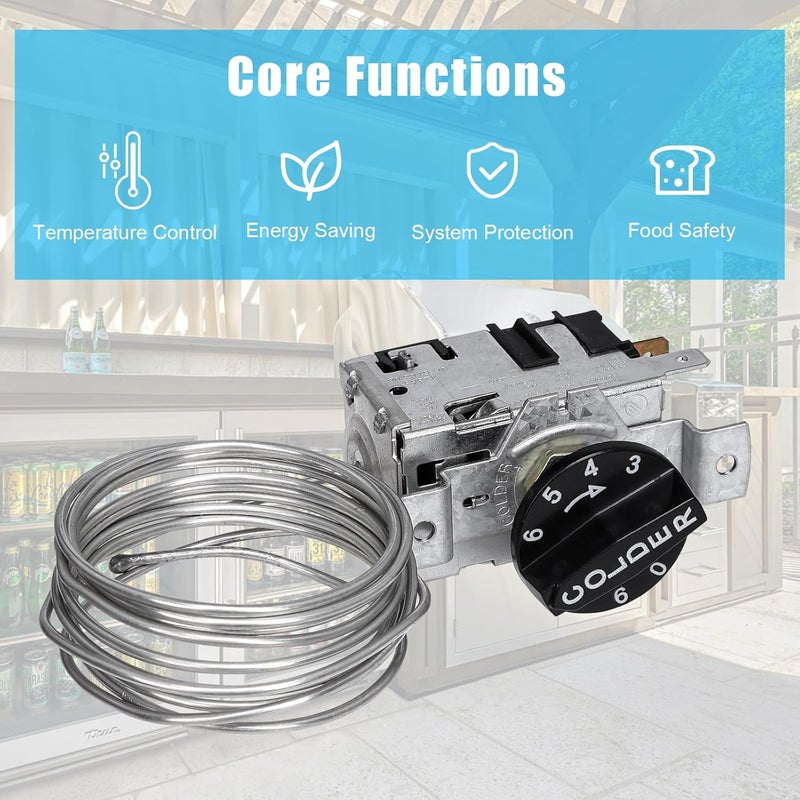 Looptek 800366 Temp Control Kit Fits for True Refrigeration Replace 077B6806, 077B7172, 988282 | 76" Coil Sensing Thermostat - Image 5